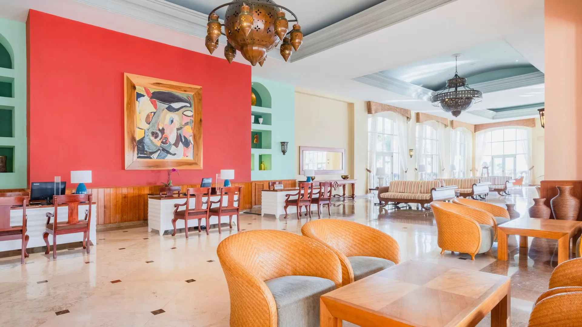 The resort lobby