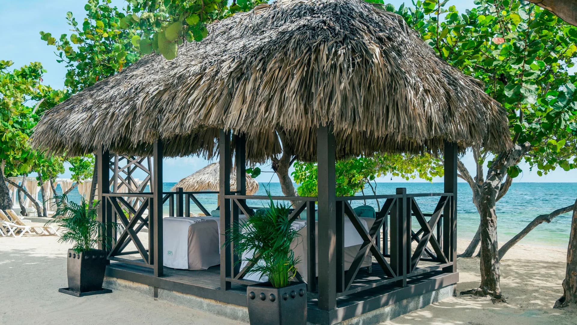 A beachfront spa gazebo at the resort